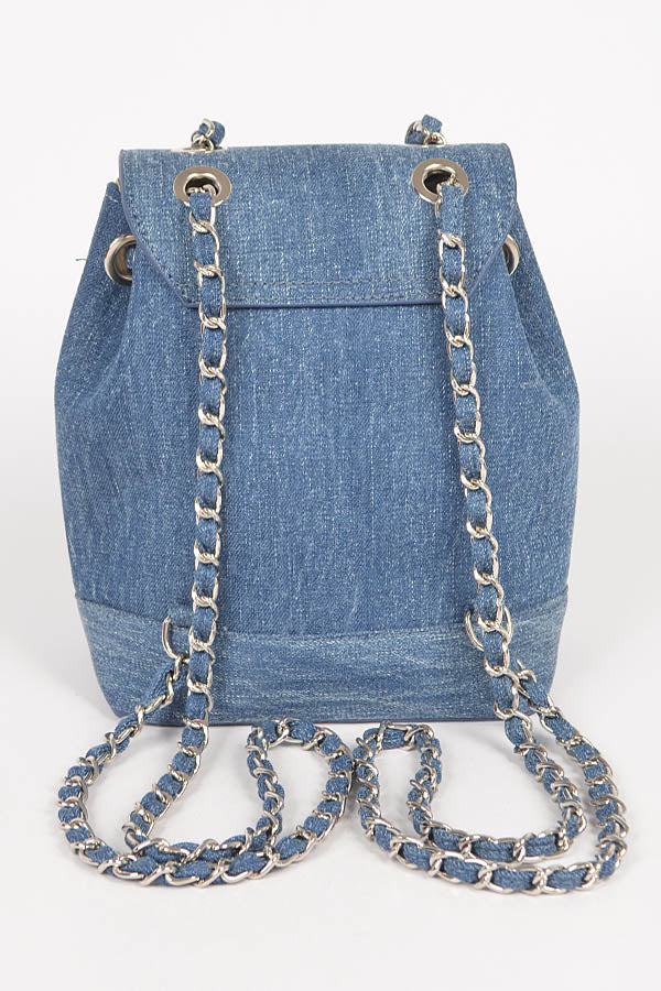 Set of 3 Denim Back Packs in Light Blue Shade 4411