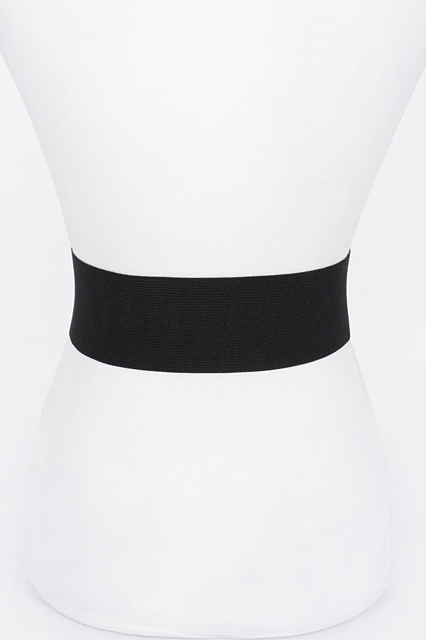 Pack of 6 Faux Leather Stretch Belts in White 3978
