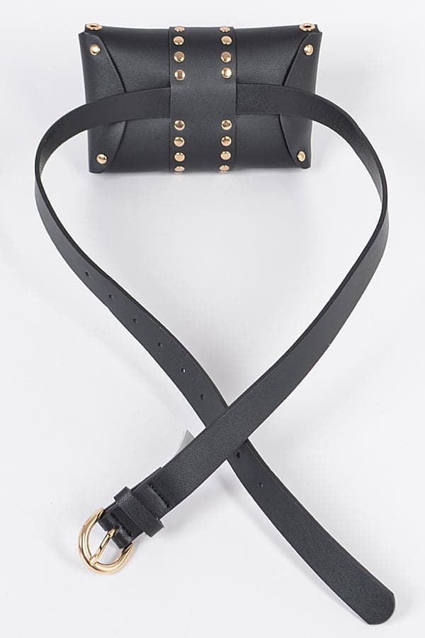 Set of 3 Stylish Black Reverse Holed Fanny Packs - 8957 Model