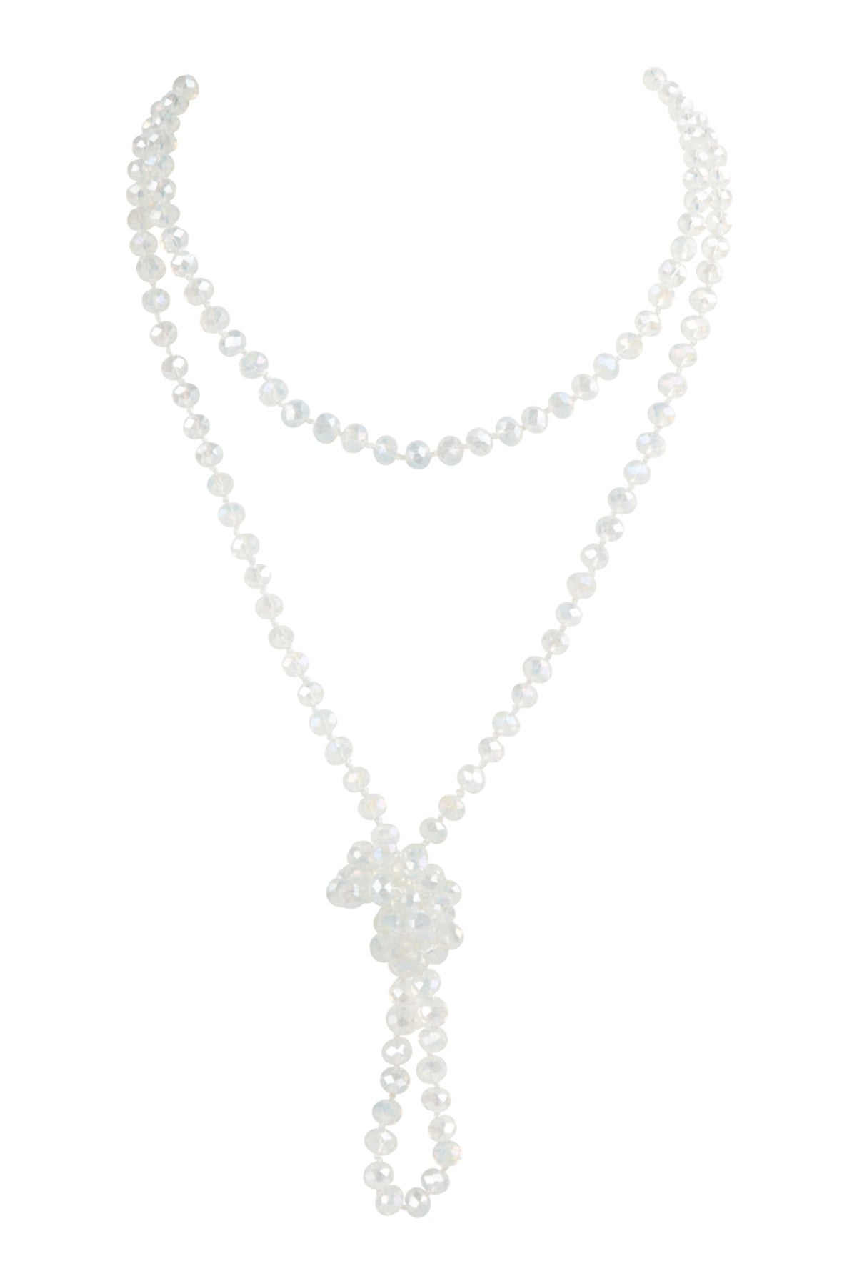 6-Piece Pack of Hand-Knotted Longline Crystal AB Necklaces