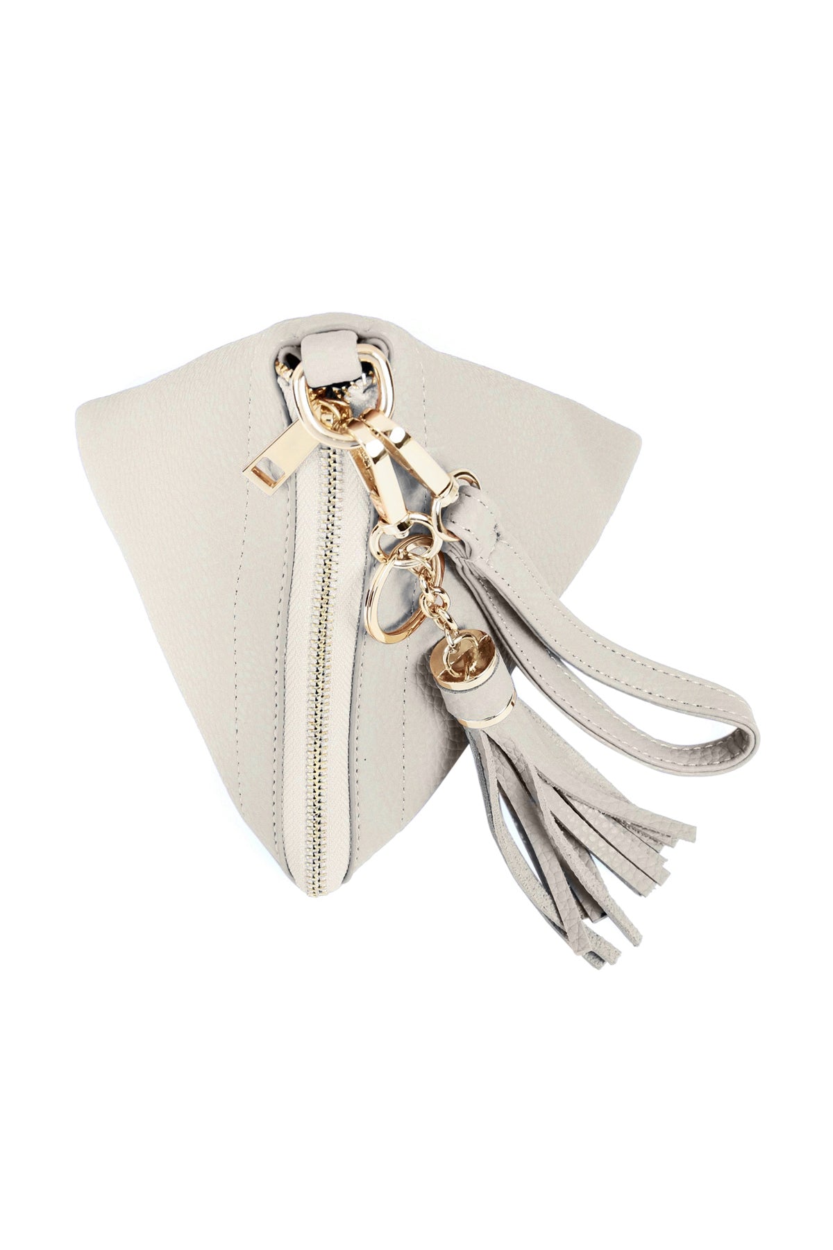 Light Grey Pyramid-Shaped Faux Leather Wristlet Bags - Pack of 6