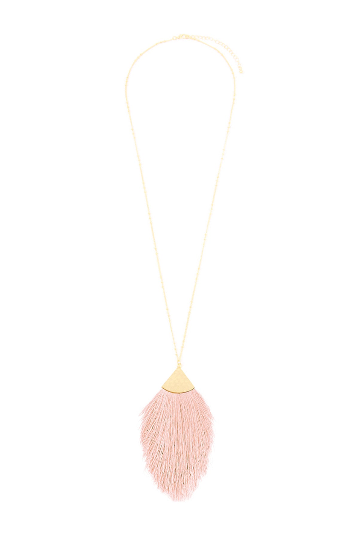 Fashionable Light Pink Tassel Pendant Necklaces - Set of Six Pieces