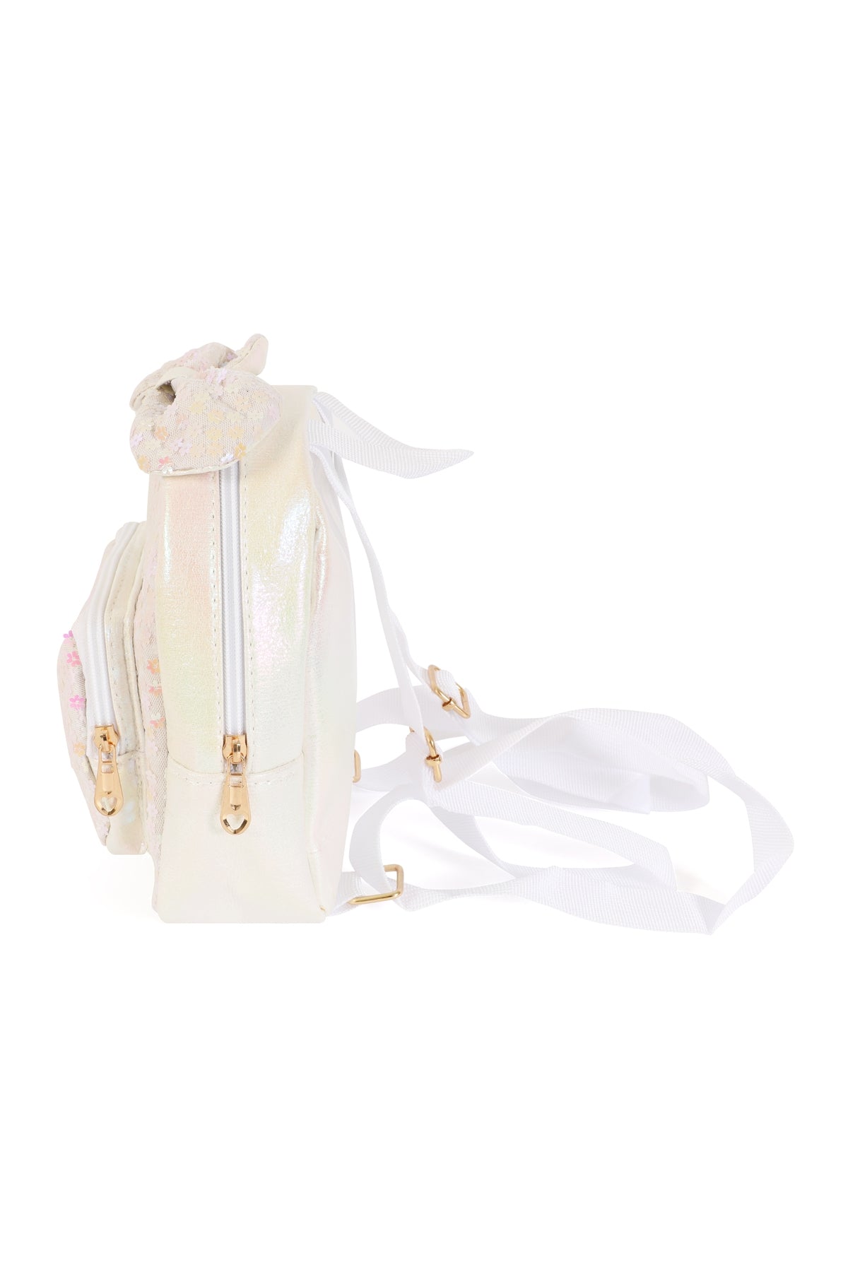 Adorable Glitter Bow White Kids Backpack - Set of 6