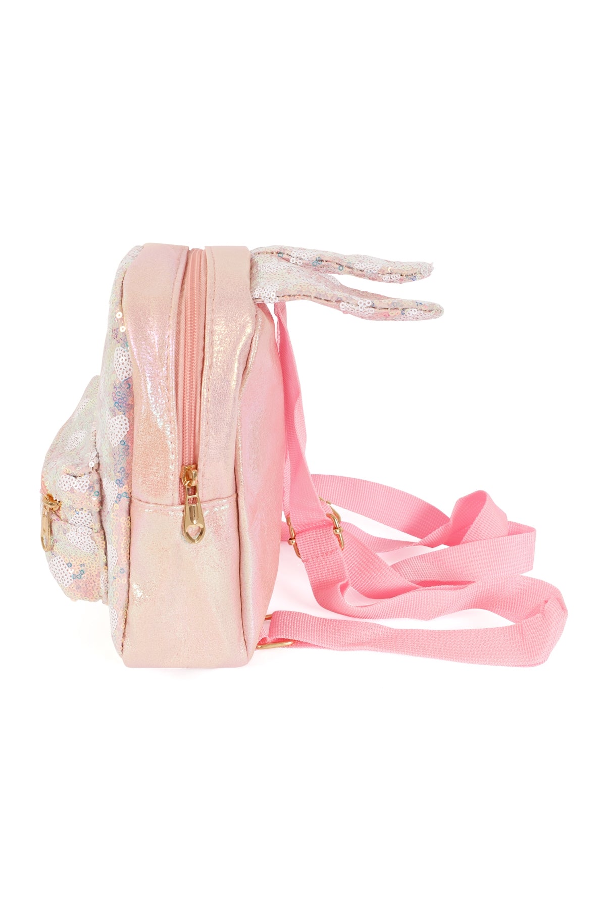 Pink Glittery Cute Bunny Ears Kids Backpack - Set of 6