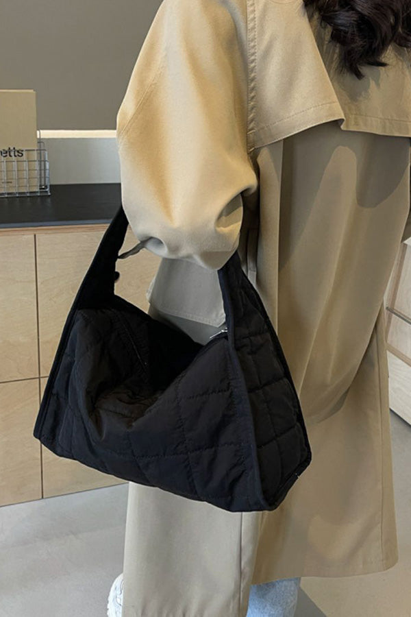 Brown 3711 Quilted Nylon Shoulder Bags - Pack of 3