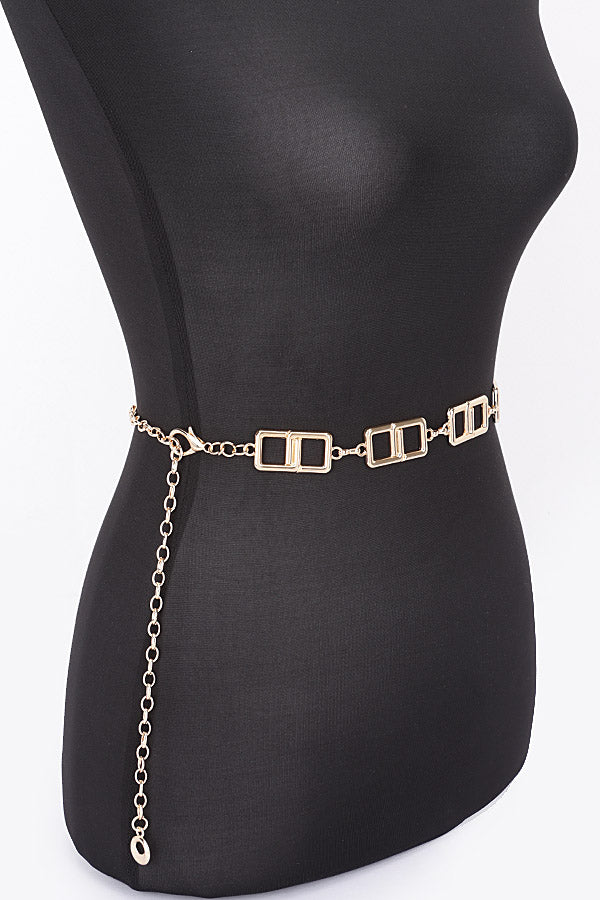 6-Pack of Stylish 6978 Gold Metal Chain Belts