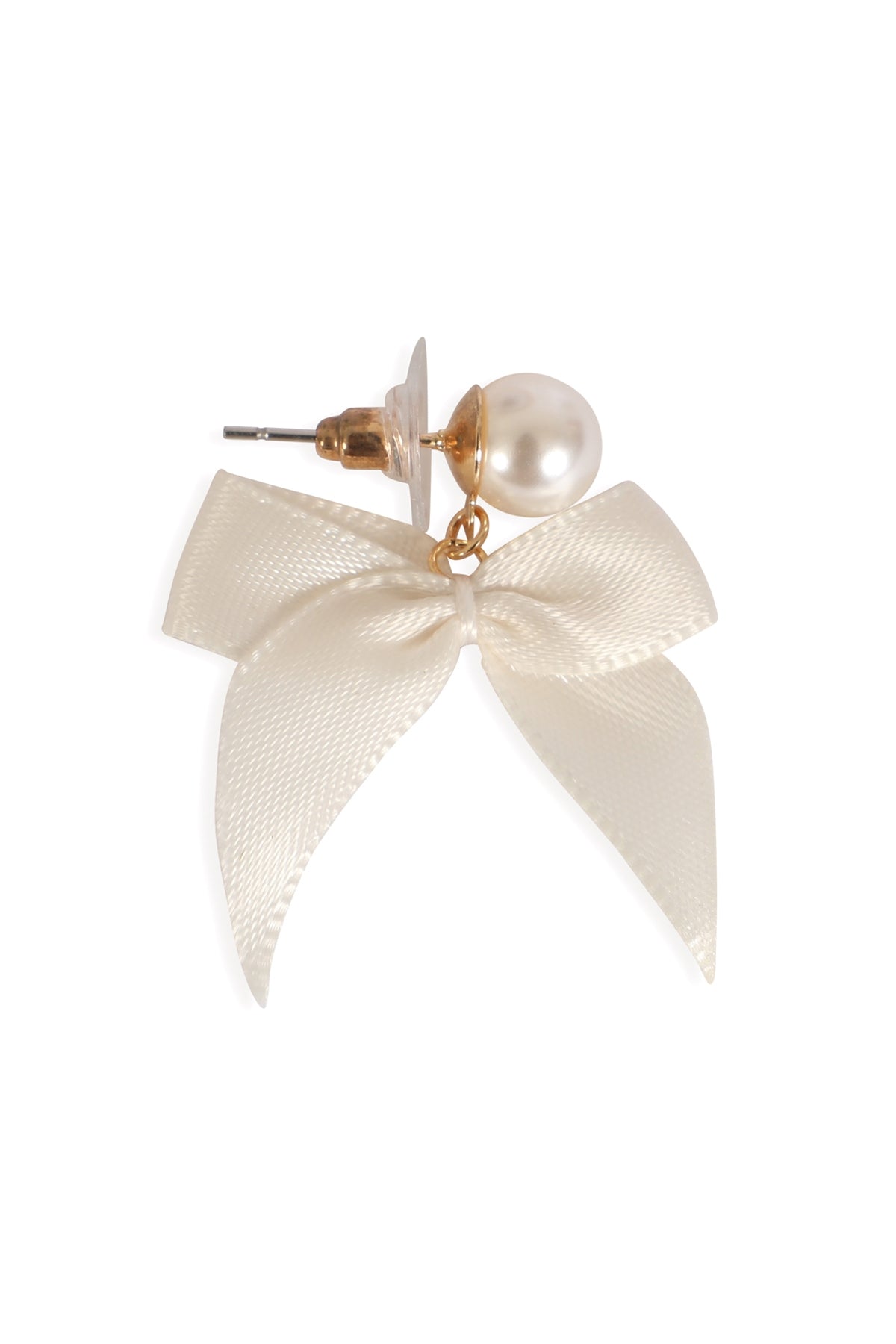 Exquisite Set of 6 White Gold Pearl Bow Earrings in 3 Pairs