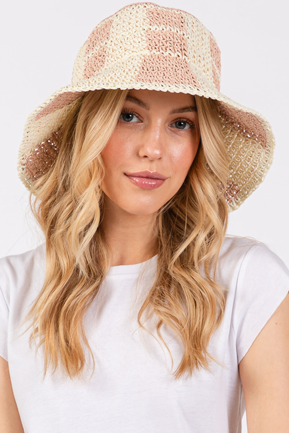 Set of 6 Blush Color - Blocked Two - Tone Paper Bucket Hats