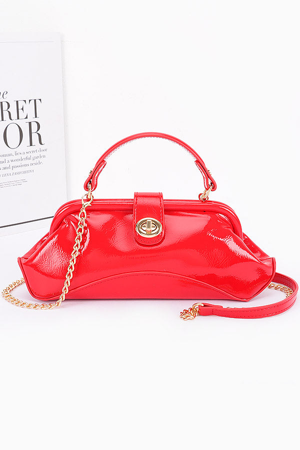 Red Enamel Faux Leather Party Clutch - Pack of 3