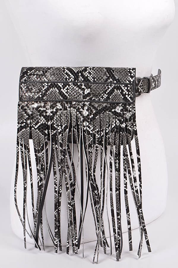 Pack of 3 Black 1757 Snakeskin Curtain Fanny Packs