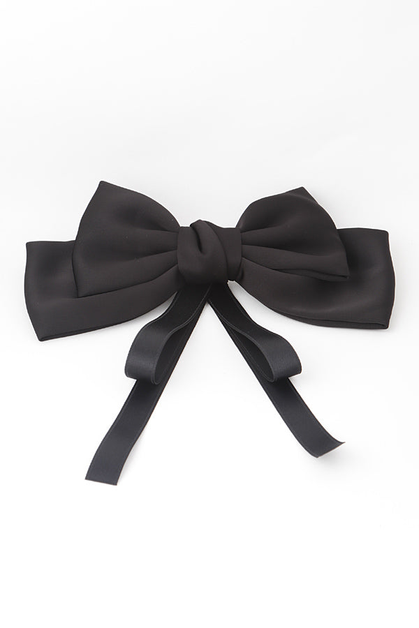 Pack of 6 Classic Black Ribbon Drop Hair Clips - Style 2768