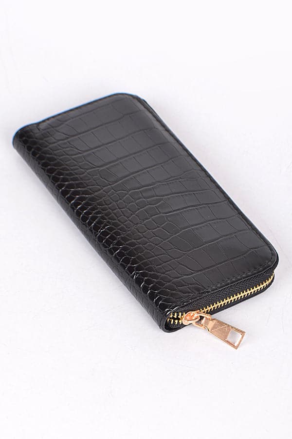 Brown Faux Crocodile Skin Wallet - Pack of 3