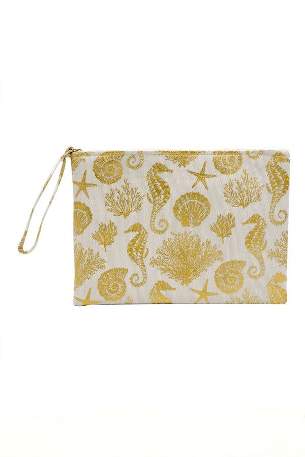Pack of 3 White 7310 Gold Foil Sea Life Pouches
