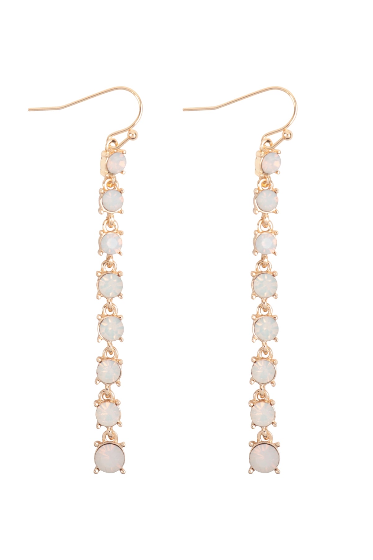Pack of 6 Clear Rhinestone Linear Drop Hook Earrings