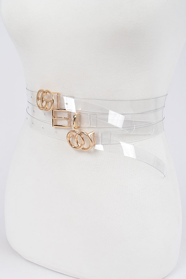 Pack of 6 Clear Gold Belts - 4228 Model