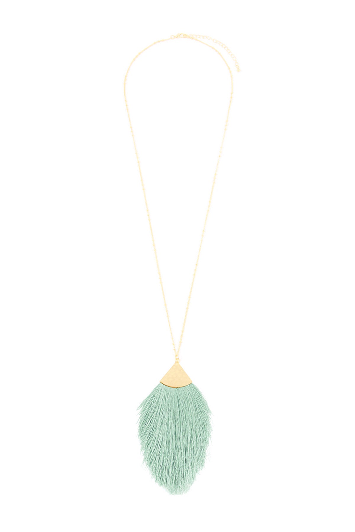 Pack of 6 Mint - Colored Tassel Pendant Necklaces