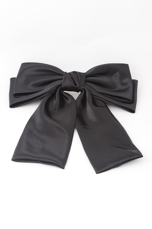 Beige Double Ribbon Hair Clip - Set of 6