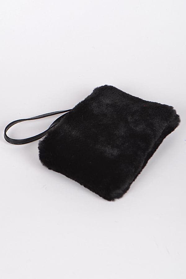 Set of 3 Faux Fur Fashion Wallets in Green (Style 3612)