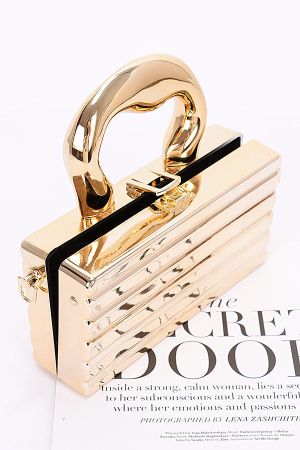 Set of Three 5836 Gold Metallic Acrylic Bags