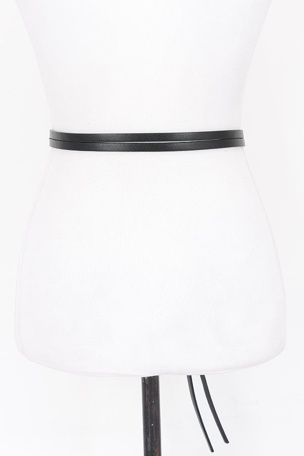 Pack of 6 White 2588 Metal Buckle Wrap Belts