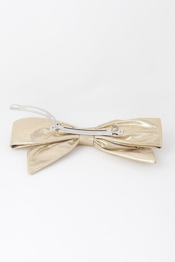 Pack of 6 Elegant Shiny Black Ribbon Hair Clips - 6668 Model