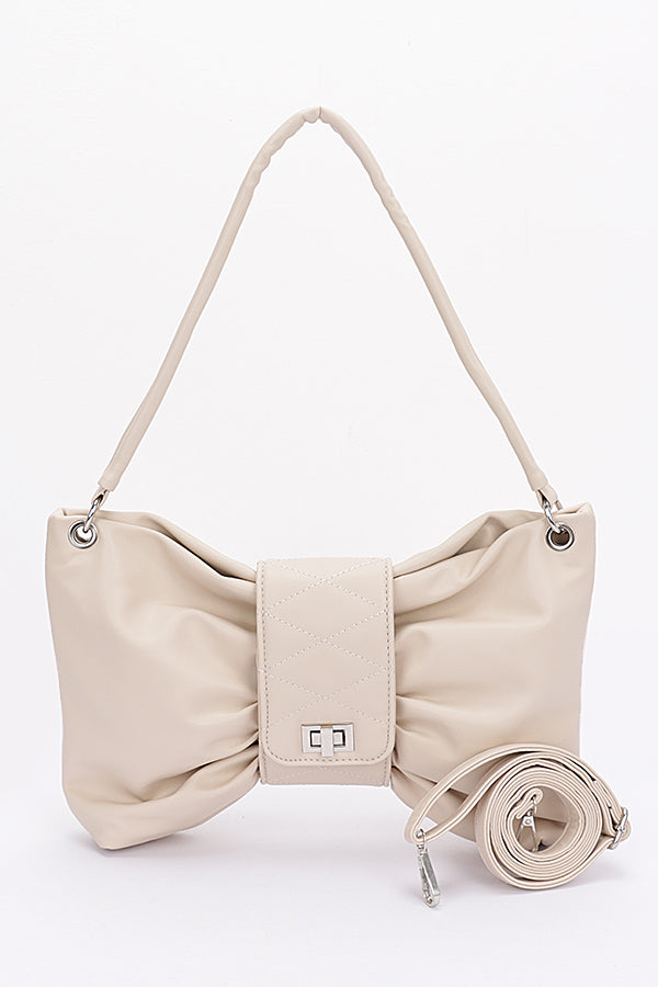 Beige 0726 Faux Leather Shoulder Bags - Set of 3