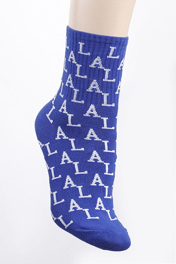 Pack of 6 - Stylish 602 Blue NY Patterned Socks