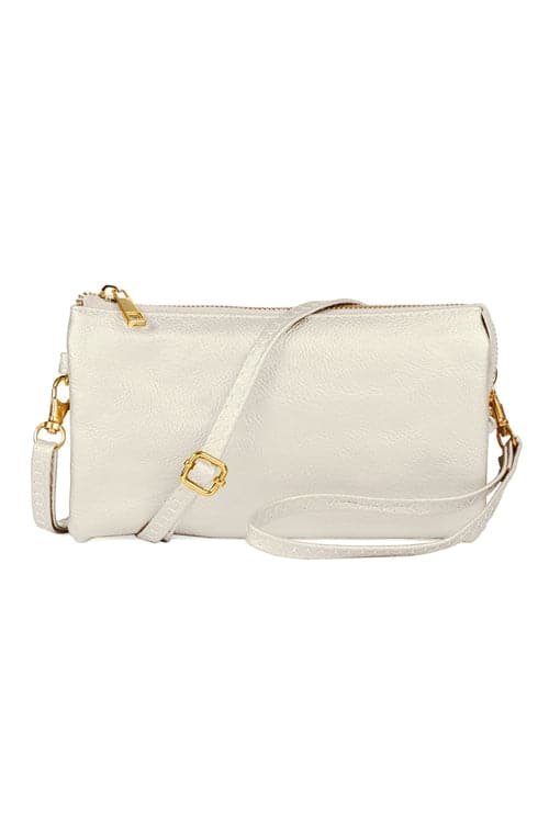 Set of 6 Ivory Faux Leather Crossbody Wristlet Bags
