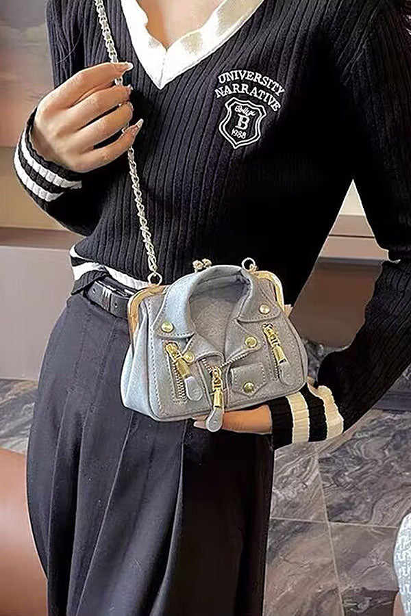 Pack of 3 Light Blue 3236 Faux Denim Leather Style Crossbody Bags