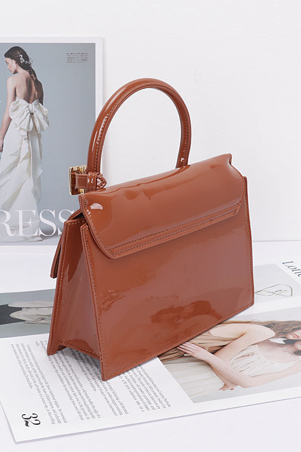 Set of 3 Embossed Enamel 1436 Camel Top - Handle Bags