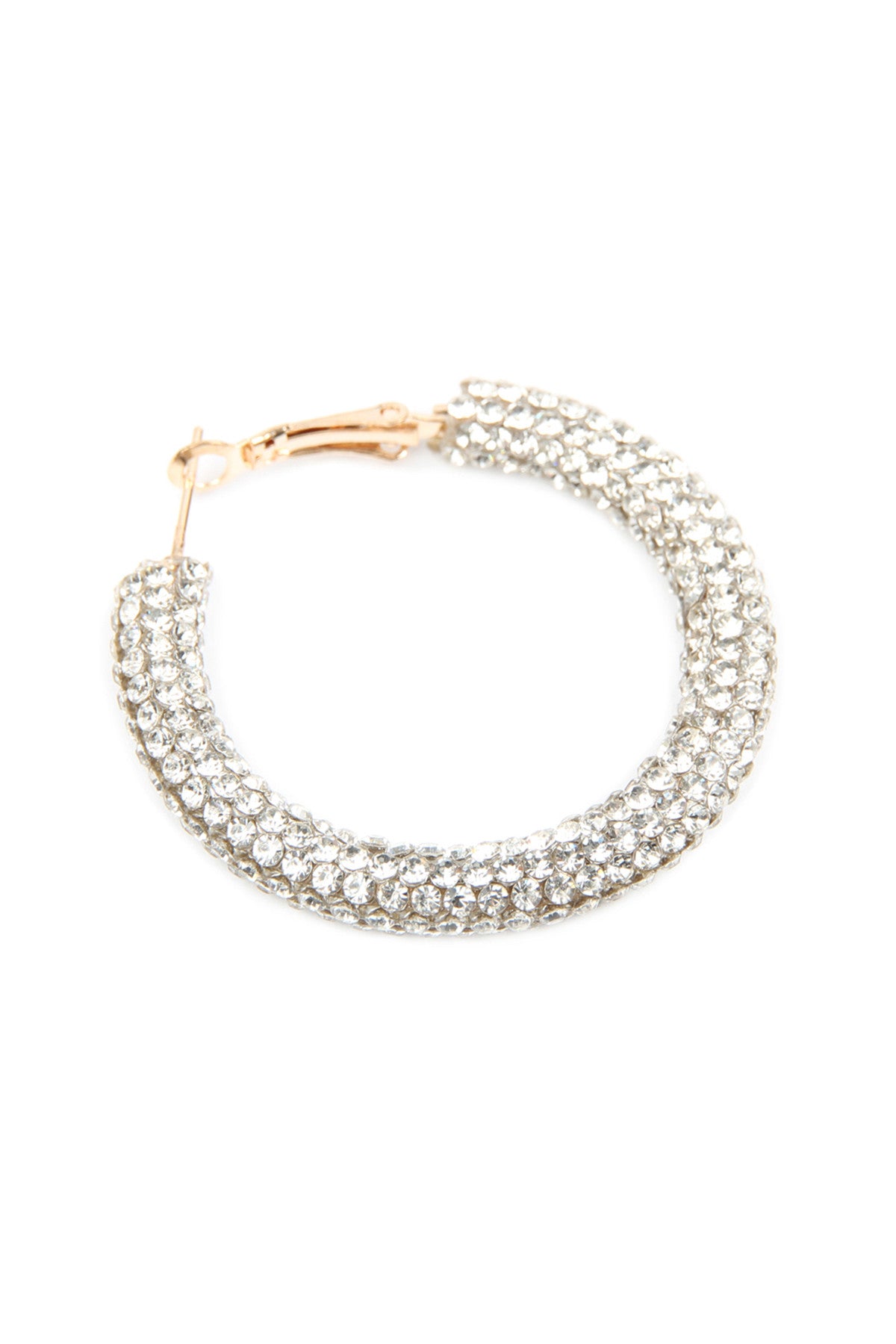Set of 6 Crystal Rhinestone - Coated Circular Hoop Earrings