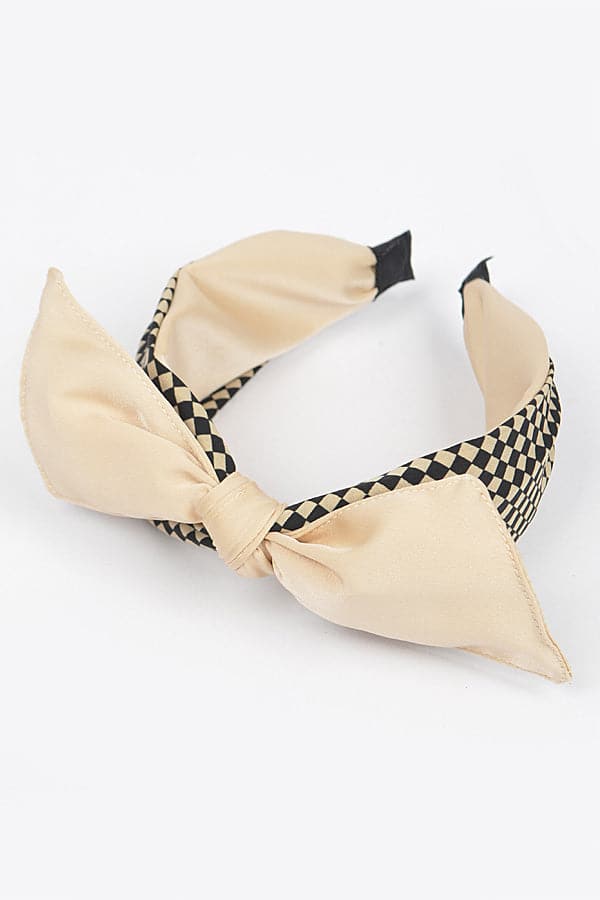 Pack of 6 Mixed Material Bow Head Bands in Black Color - Style 9112