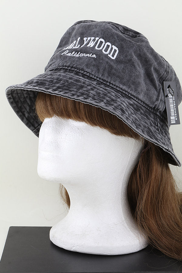 Stylish Gray Hollywood California Bucket Hats - Set of 6