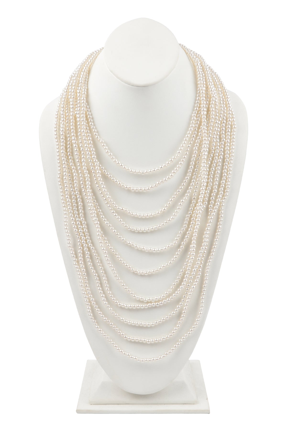 Statement Necklace Set of 6 with Multi - Layer Cream Pearl Beads