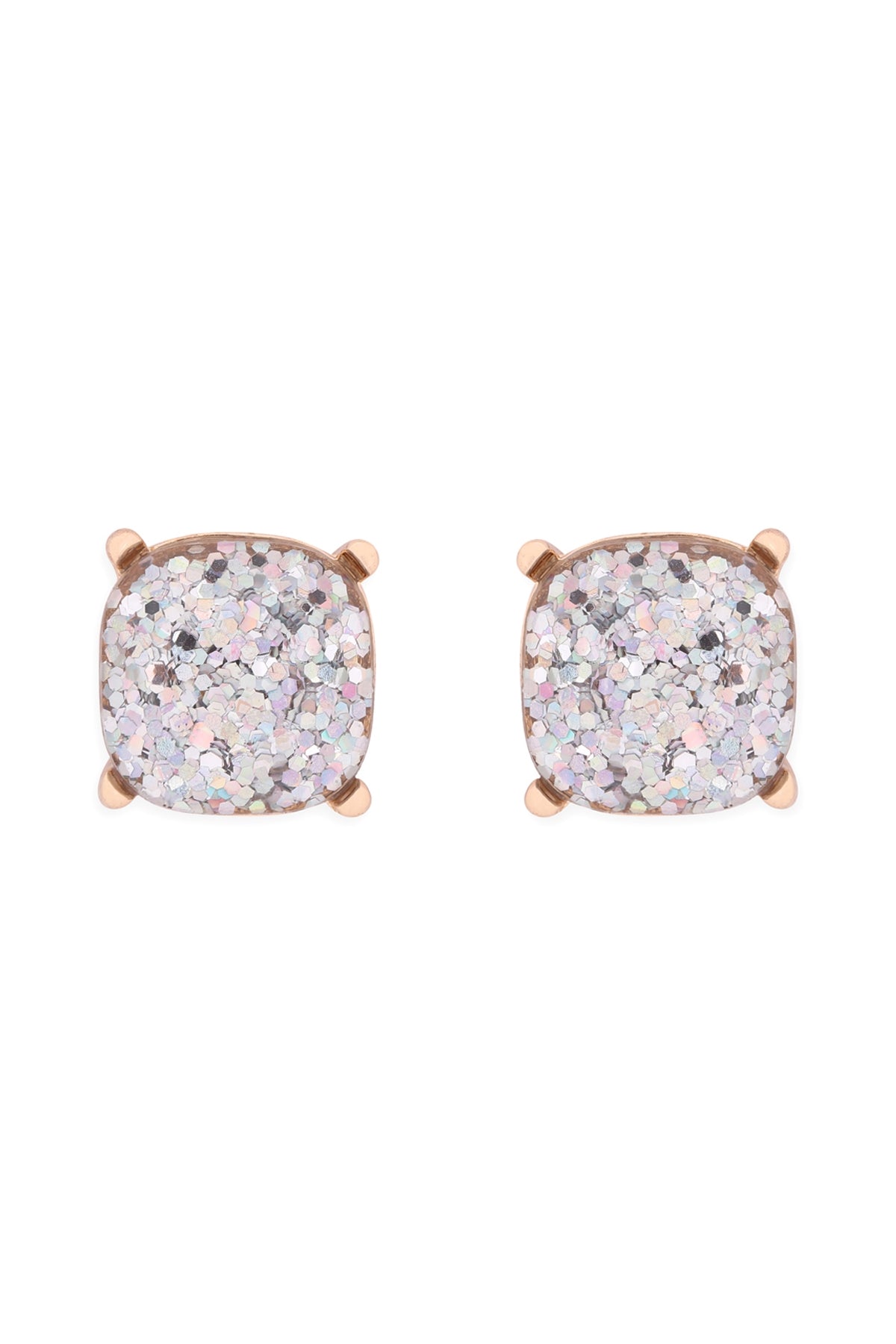 Pack of 6 Glittering Epoxy Stud Earrings with AB Coating