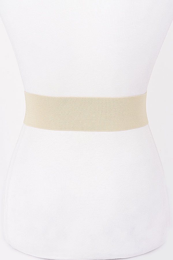 Set of 6 Pieces of 9088 Gold Pearl Metal Buckle Elastic Belts