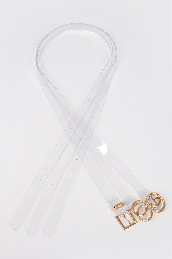 Pack of 6 Clear Gold Belts - 4228 Model