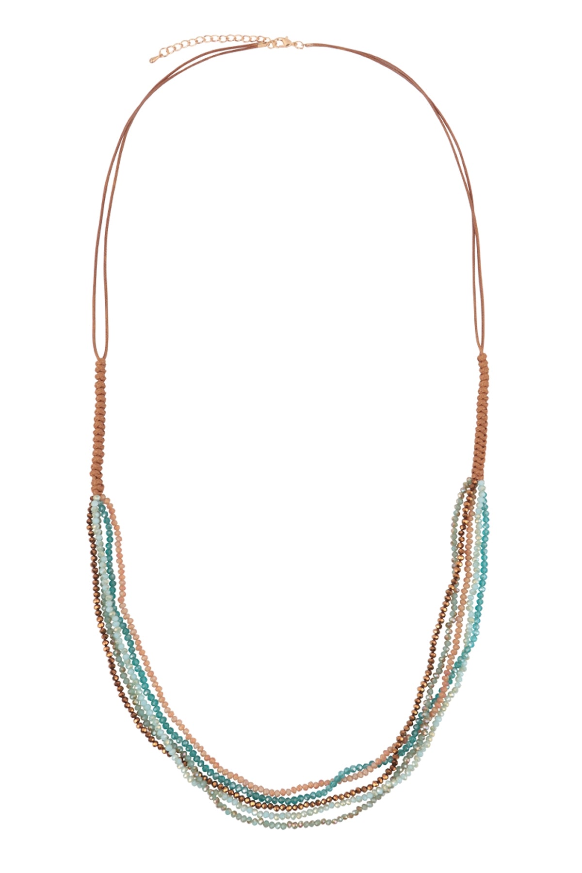 Set of 6 Turquoise Multi - Strand Beaded Leather Cord Necklaces, a Fashionable Jewelry Accessory