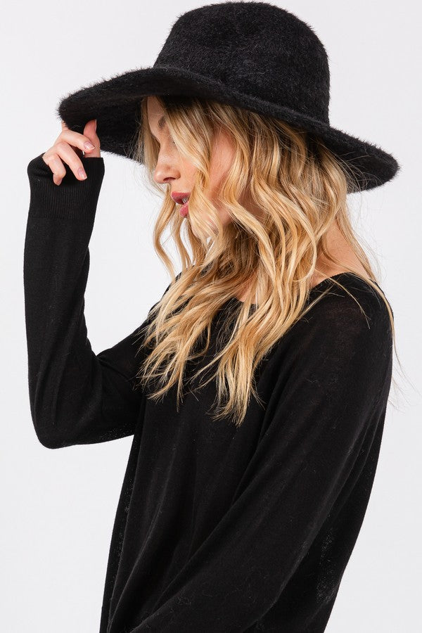 6-Pack of Fuzzy Brown Fedora Hats - One Size