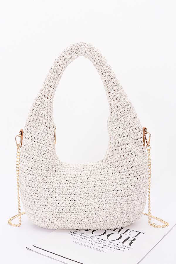 Ivory Braided Cotton Hobo Bags - Pack of 3