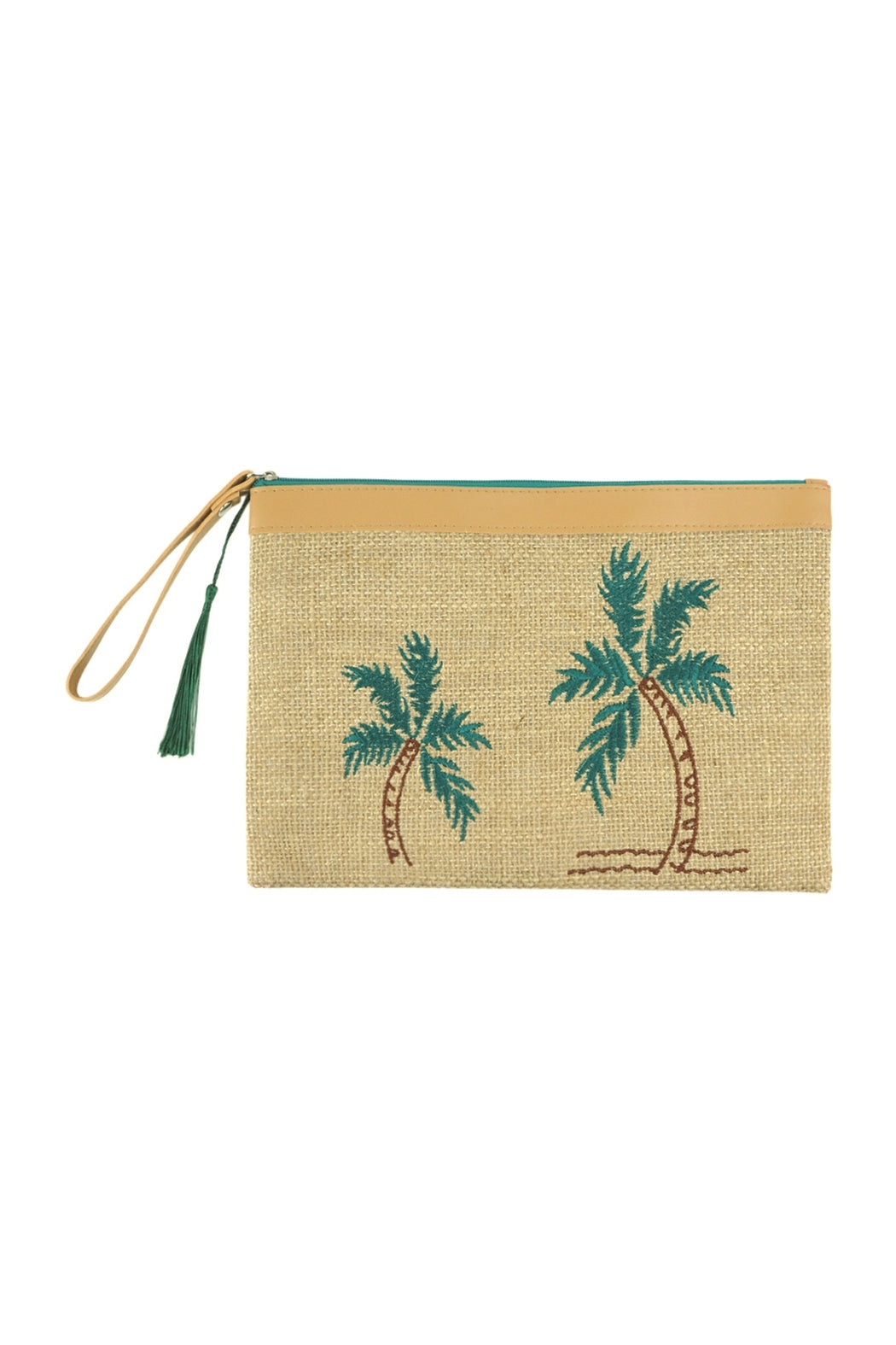 Set of 6 Embroidered Palm Tree Pouches for Everyday Use