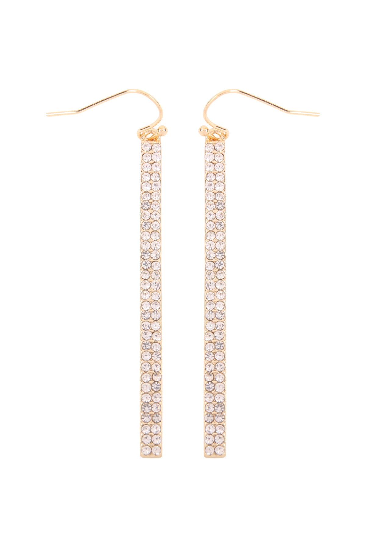 Pack of 6 Gold Plated Clear Rhinestone Bar Style Drop Earrings for Jewelry Lovers