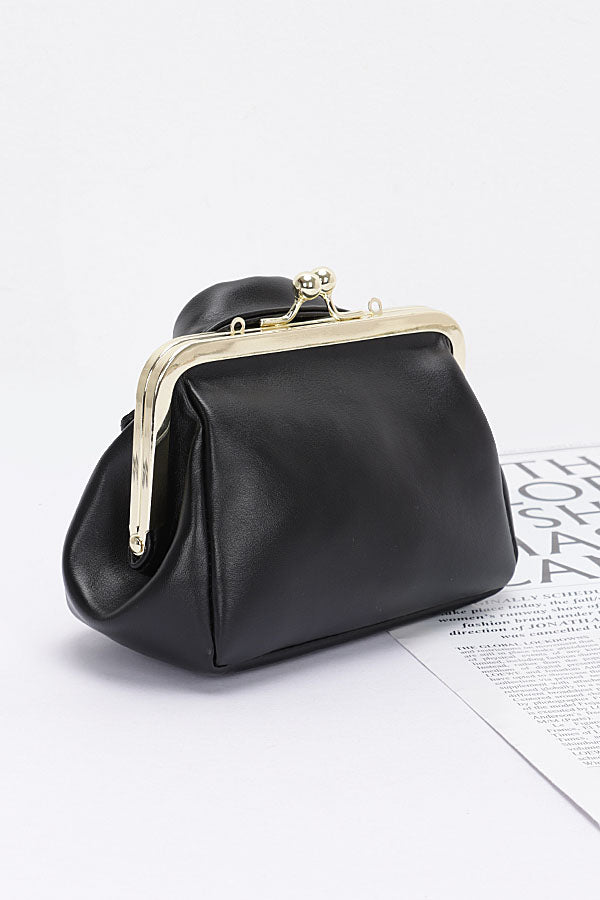 Stylish Black Gold Faux Leather Crossbody Bags - Set of 3