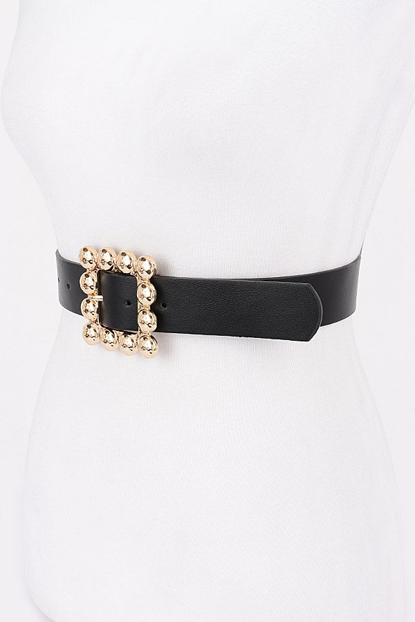 7088 Camel Brand Metal Square Buckle PU Belt - Set of 6