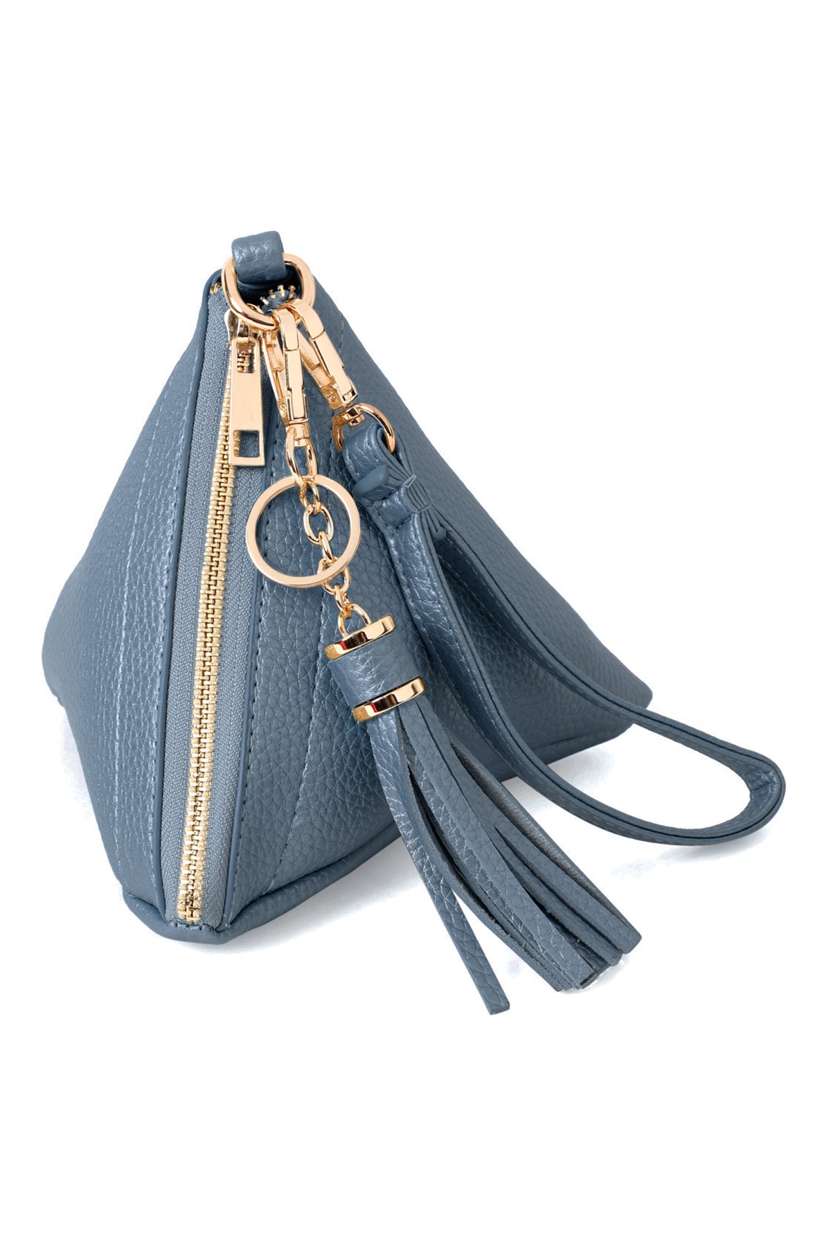 Set of 6 Pyramid - Shaped Faux Leather Wristlet Bags for Jeans
