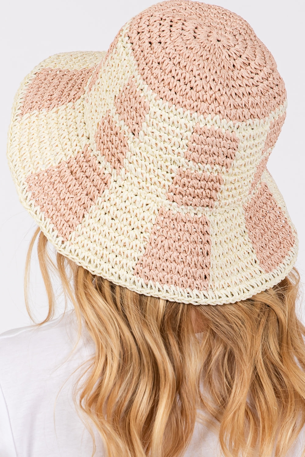 Set of 6 Blush Color - Blocked Two - Tone Paper Bucket Hats