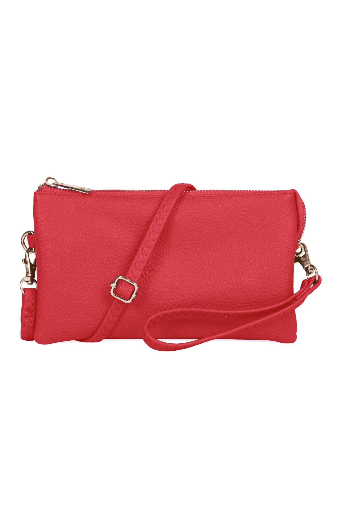 Pack of 6 Red Faux Leather Crossbody Bags with Wristlets