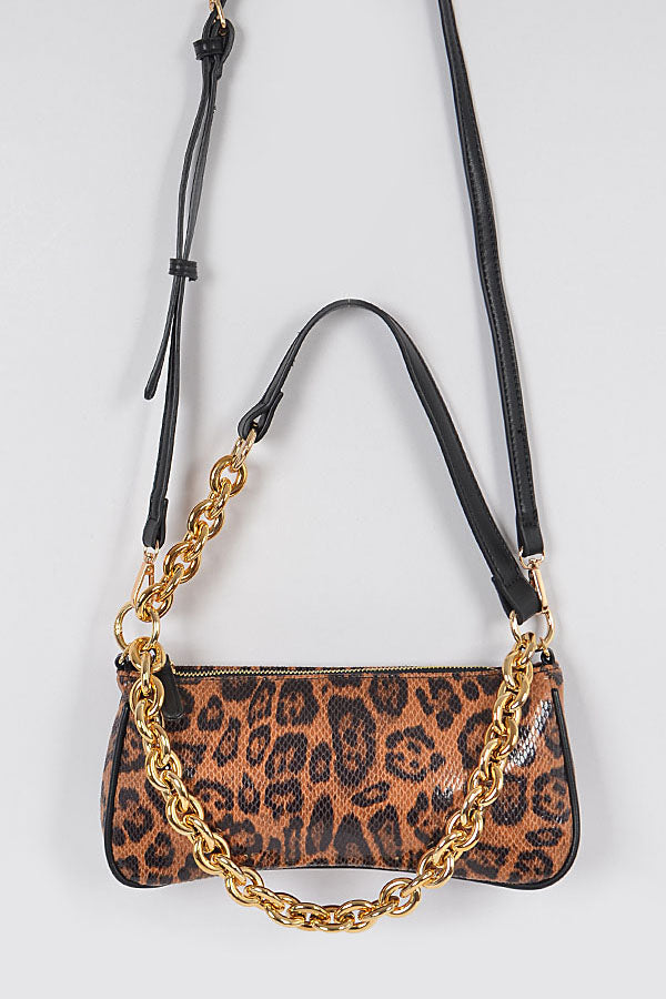 3-Pack Leopard Print Simple Clutch Bags with Chain