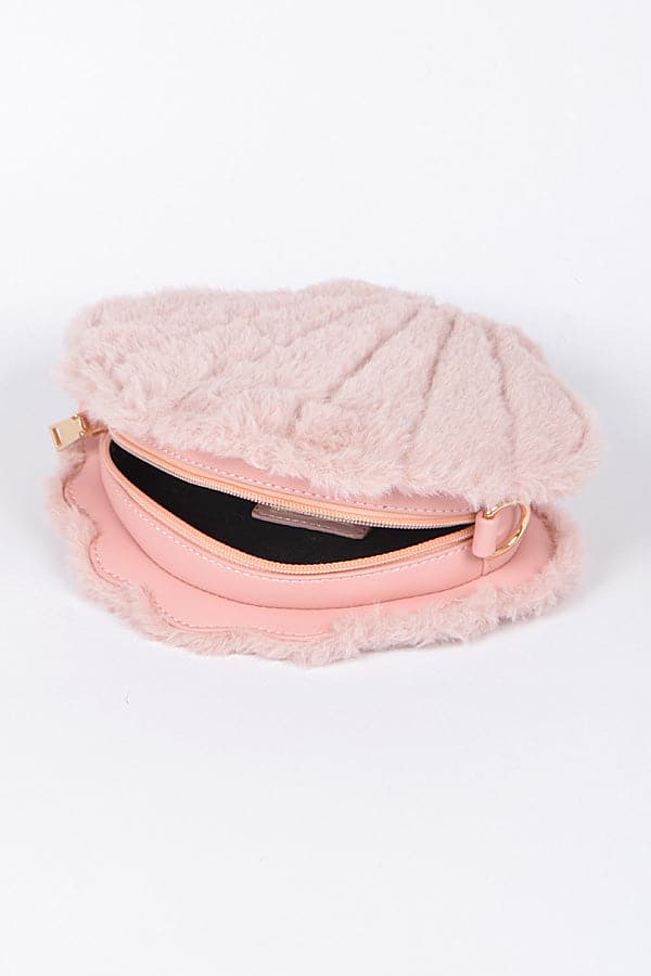 Pink SeaShell Faux Fur Clutch - Set of 3