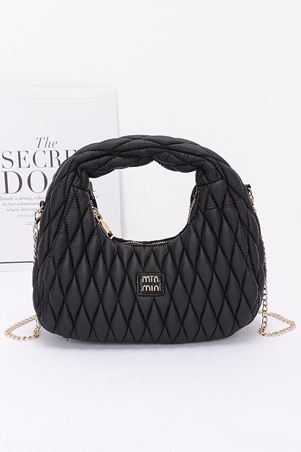Black Quilted Faux Leather Hobo Bags - Pack of 3